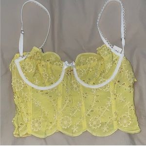 For love and lemon yellow lace top - sold out everywhere in a small